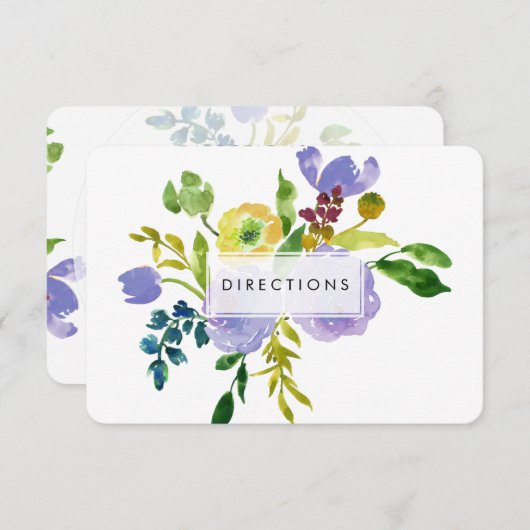 PixDezines routebeschrijving floral mitswa/DIY bac Informatiekaartje (Voorkant / Achterkant)