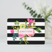 PixDezines Routebeschrijving Floral Mitzvah/DIY ac Informatiekaartje (Staand voorkant)