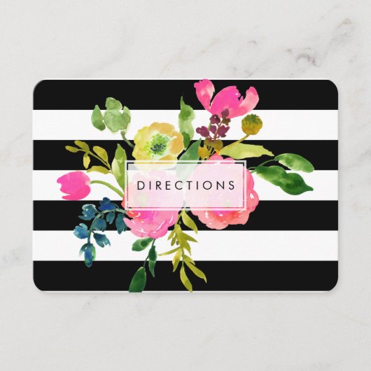 PixDezines Routebeschrijving Floral Mitzvah/DIY ac Informatiekaartje (Voorkant)