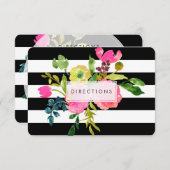PixDezines Routebeschrijving Floral Mitzvah/DIY ac Informatiekaartje (Voorkant / Achterkant)