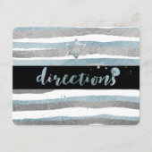 PixDezines routebeschrijving/zilver/blauw/strepen/ Informatiekaartje (Voorkant)