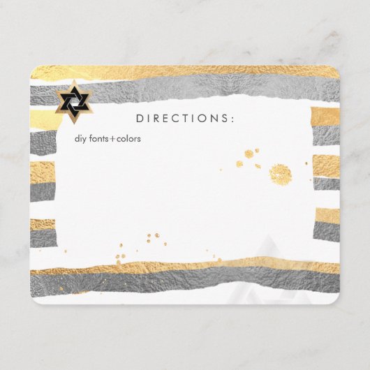 PixDezines routebeschrijving/zilver/goud/strepen/m Informatiekaartje (Achterkant)