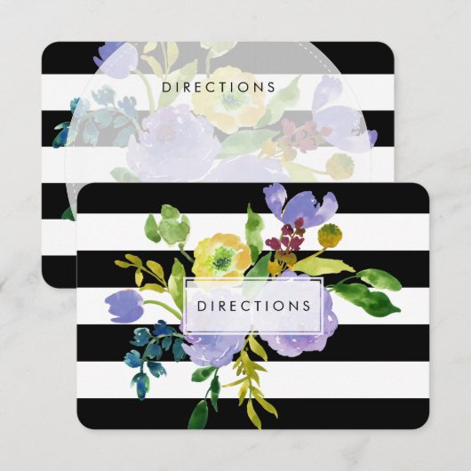 PixDezines routefloral mitzvah/DIY bckgrnd Informatiekaartje (Voorkant / Achterkant)