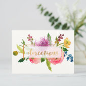 PixDezines routekaart florale waterverf/ranunculus Informatiekaartje (Staand voorkant)