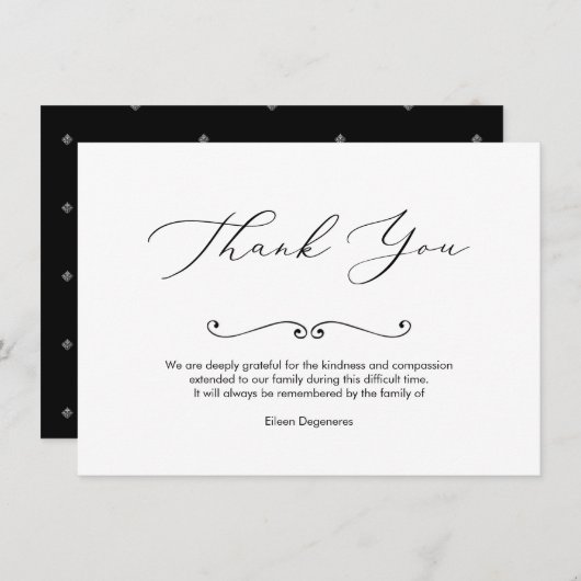 PixDezines Rouw Dank U, na de begrafenis Kaart (Voorkant / Achterkant)