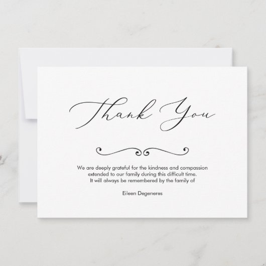 PixDezines Rouw Dank U, na de begrafenis Kaart (Voorkant)