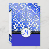 PixDezines royal blue flora damask/diy background Kaart (Voorkant / Achterkant)