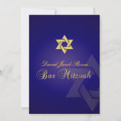 PixDezines ROYAL BLUE/GOLD/BAR MITZVAH INVITATIES Kaart (Achterkant)