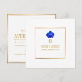 PixDezines Royal Blue Orchids/phalaenopsis Kaart (Voorkant / Achterkant)