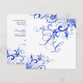 PixDezines Royal Blue Swirls/DIY Background Kaart (Voorkant / Achterkant)
