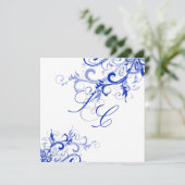 PixDezines Royal Blue Swirls/DIY Background Kaart (Staand voorkant)