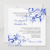 PixDezines Royal Blue Swirls/DIY Background Kaart (Achterkant)
