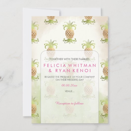 PixDezines  Royal Hawaiian Pinapples Kaart (Achterkant)