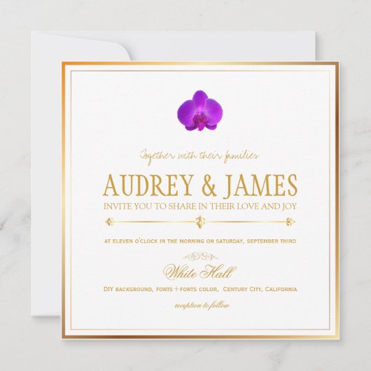 PixDezines Royal Paarse Orchids/phalaenopsis Kaart (Achterkant)