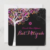 PixDezines Roze Bat Mitzvah Kaart (Voorkant)