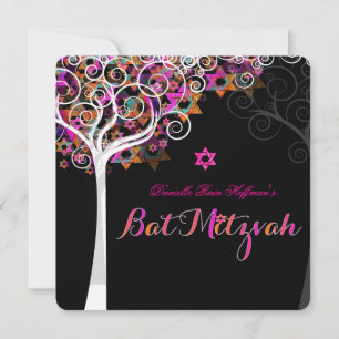 PixDezines Roze Bat Mitzvah Kaart