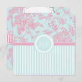 PixDezines roze+blauw/toile/rozen/DIY kleur (Voorkant / Achterkant)