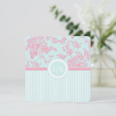 PixDezines roze+blauw/toile/rozen/DIY kleur (Staand voorkant)