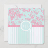 PixDezines roze+blauw/toile/rozen/DIY kleur (Voorkant)