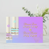 PixDezines Roze/Blauwe Tallits B'not mitzvah kleur Kaart (Staand voorkant)