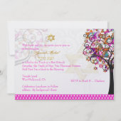 PixDezines Roze boom van het Leven/Stars/Bat Mitzv Kaart (Achterkant)