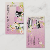 PixDezines roze bruidstaart/bakkerij/doe-het-zelf  Visitekaartje (Voorkant / Achterkant)