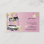 PixDezines roze bruidstaart/bakkerij/doe-het-zelf  Visitekaartje (Achterkant)