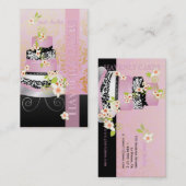 PixDezines roze bruidstaart/Bakkerij/doe-het-zelf  Visitekaartje (Voorkant / Achterkant)