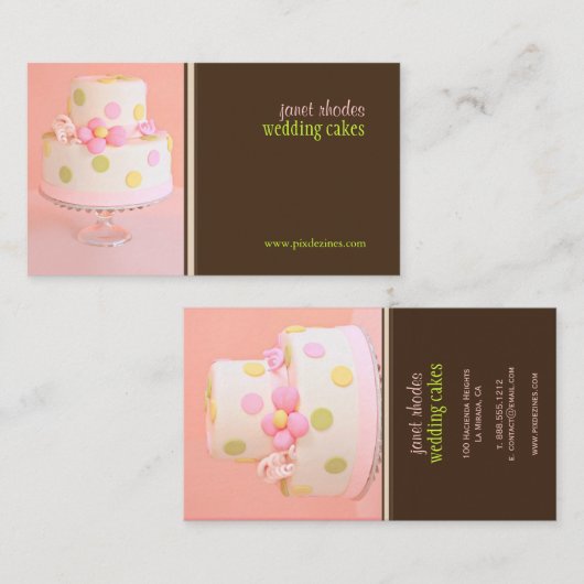 PixDezines Roze bruiloft-koeken Visitekaartje (Voorkant / Achterkant)