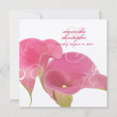 PixDezines Roze Calla Lily + Swirls Kaart (Voorkant)