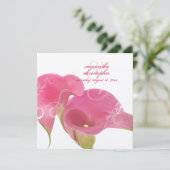 PixDezines Roze Calla Lily + Swirls Kaart (Staand voorkant)