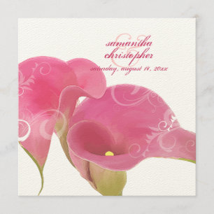 PixDezines Roze Calla Lily + Swirls Kaart