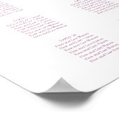 PixDezines Roze Calligraphy, zitplaatskaart Poster (Hoek)