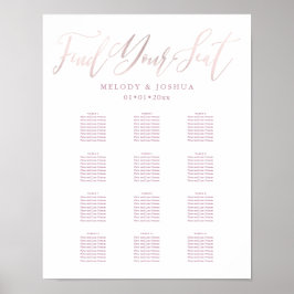 PixDezines Roze Calligraphy, zitplaatskaart Poster
