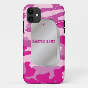 PixDezines Roze Camo+Dog+Labels Case-Mate iPhone Case