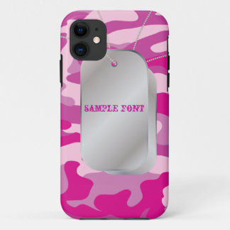 PixDezines Roze Camo+Dog+Labels Case-Mate iPhone Case