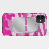 PixDezines Roze Camo+Dog+Labels Case-Mate iPhone Case (Achterkant (horizontaal))