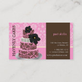 PixDezines Roze Chocolade damast taart/pâtisserie Visitekaartje (Achterkant)