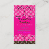 PixDezine's Roze + Chocolade Stippen Visitekaartje (Achterkant)