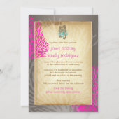 PixDezines  Roze Coral+Seahorse Kaart (Achterkant)