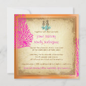 PixDezines  Roze Coral+Seahorse Kaart (Achterkant)