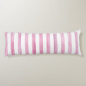 PixDezines roze digitale Waterverf/Adj. Stripes Lichaamskussen (Achterkant)