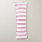 PixDezines roze digitale Waterverf/Adj. Stripes Lichaamskussen (Voorkant Verticaal)