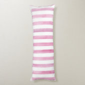 PixDezines roze digitale Waterverf/Adj. Stripes Lichaamskussen (Achterkant (Verticaal))