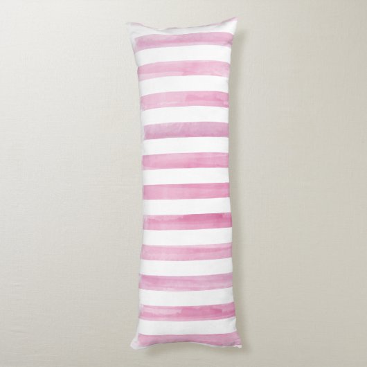 PixDezines roze digitale Waterverf/Adj. Stripes Lichaamskussen (Achterkant (Verticaal))