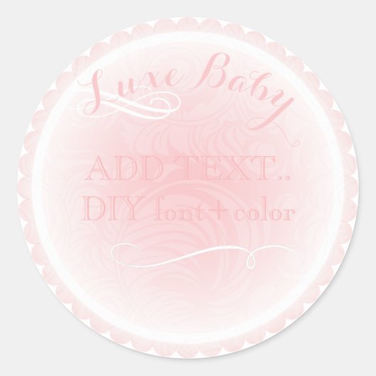 PixDezines roze dollie met rollen Ronde Sticker (Voorkant)
