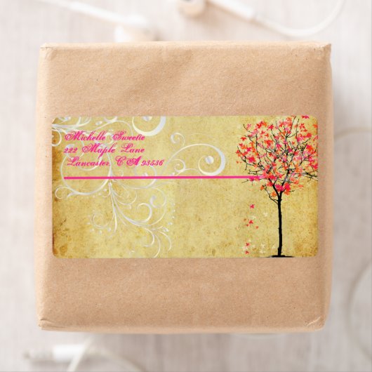 PixDezines Roze esdoorn Etiket (Insitu)