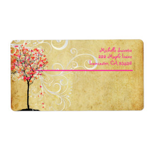 PixDezines Roze esdoorn Etiket