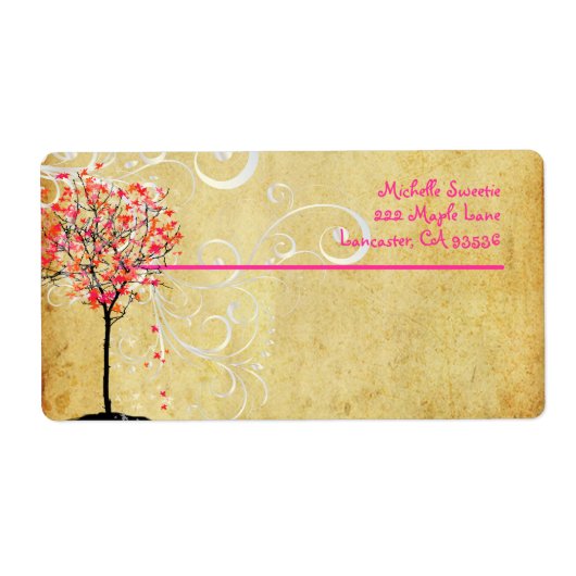 PixDezines Roze esdoorn Etiket (Voorkant)