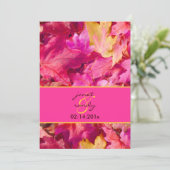 PixDezines Roze esdoorn herfst bruiloft/DIY kleure Kaart (Staand voorkant)